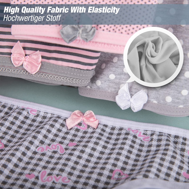 LOREZA ® Pack of 10 Girls' Cotton Briefs Various Designs