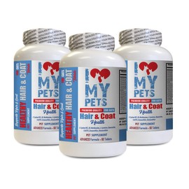 I LOVE MY PETS LLC cat Healthy Skin - CAT Hair and Coat Health - Healthy Skin - Premium Quality Treats - cat Skin and Itch Relief - 3 Bottles (180 Tablets)