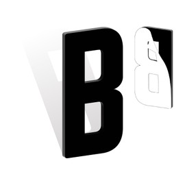 4 Inch Self Adhesive House Numbers, Acrylic Modern House Address Numbers and Letters, Black Adhesive Mailbox Door Number Letters for Office Hotel Apartments Outside (B)