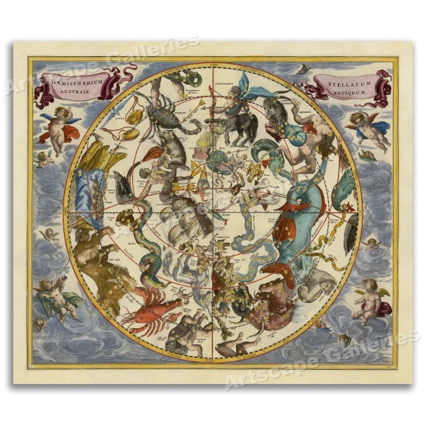 1660 The Southern Stellar Hemisphere - Plate 27 of Harmonia