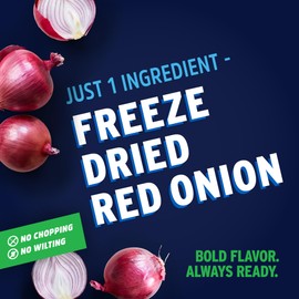 Litehouse Freeze Dried Red Onion - Substitute for Fresh Red Onion, Jar Equal to 2 Red Onion Fresh, Organic, Red Onion Seasoning, Non-GMO, Gluten-Free - 0.60 Ounce 3-Pack