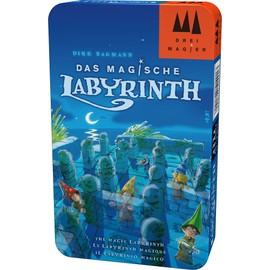 Schmidt Spiele DREI Magier Games 51401, The Magic Labyrinth, Three Magicians Travel Game in Metal Tin, Multi-Coloured