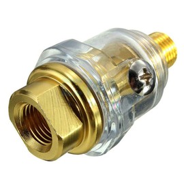 1/4 NPT-Threaded Male & Female Mini in-Line Automatic Oiler Lubricator for Pneumatic Tool Air Tool Compressor