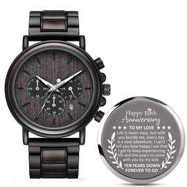 Igiftu Igiftu 10 Years Anniversary for Men Gifts,10th Tenth Wedding Anniversary Keepsake for Husband,Tin, Aluminum Aniversario Marriage Presents for Him