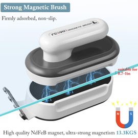 FEDOUR Aquarium Strong Magnetic Cleaner with 2 Detachable Algae Scraper, Fish Tank Magnet Cleaning Tool, Aquarium Floating Scrubber Brush for Glass and Acrylic Tanks 1/3-1 inch (Large)