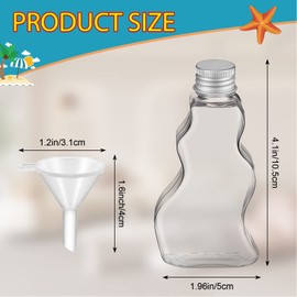 Nuenen 100 Pcs Sand Art Bottles Bulk Wave Shaped Plastic Bottles with Funnels Sand Art Kits for Kids Sand Art Containers Craft Collection Bottle for DIY Activity Party, Sand Not Included (Silver)