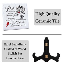 Memorial Cardinal Tree Plaque with Stand, Sympathy Gift, Remembrance Quote, Cardinal Gifts for Women & Men,sympathy gifts for loss of loved one,Grandparents Gifts, and Perfect for Wall & Table Decor