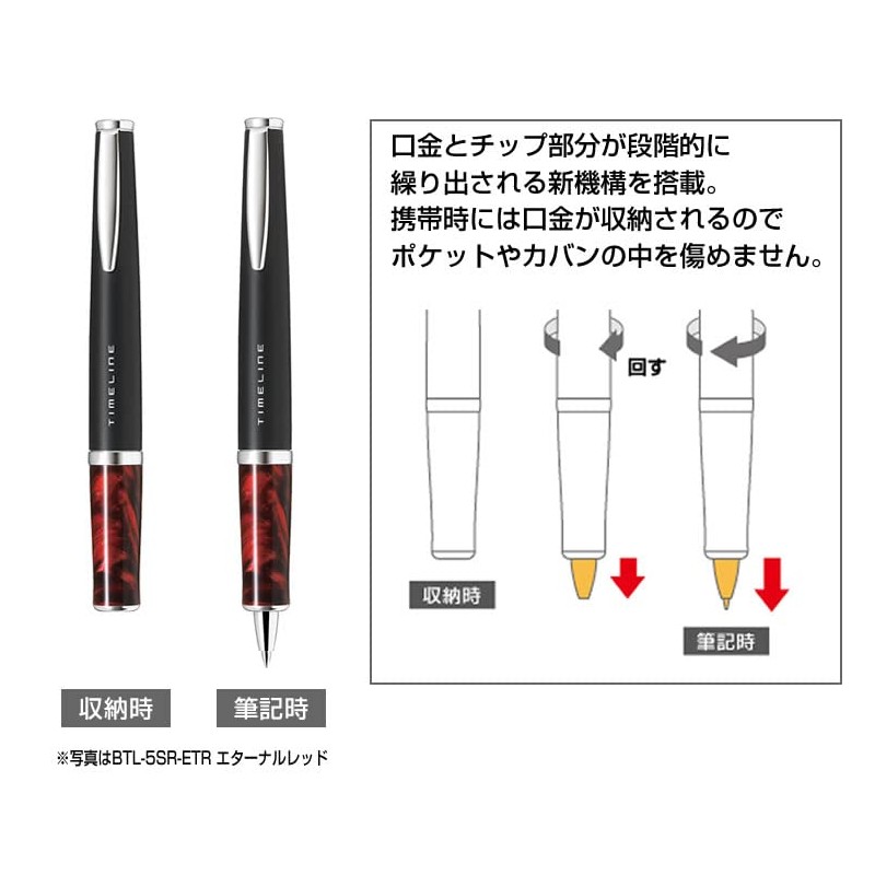 Pilot BTL-5SR-ETB Timeline (Eternal) Permanent Ballpoint Pen, Eternal Black