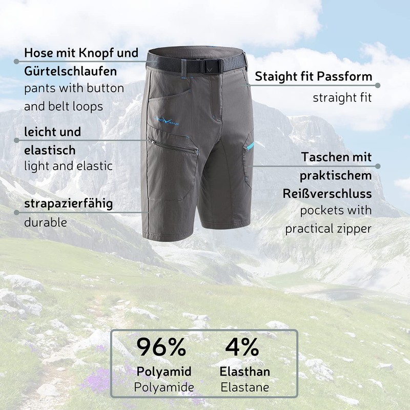 Black Crevice Herren Trekking Shorts, blau, L