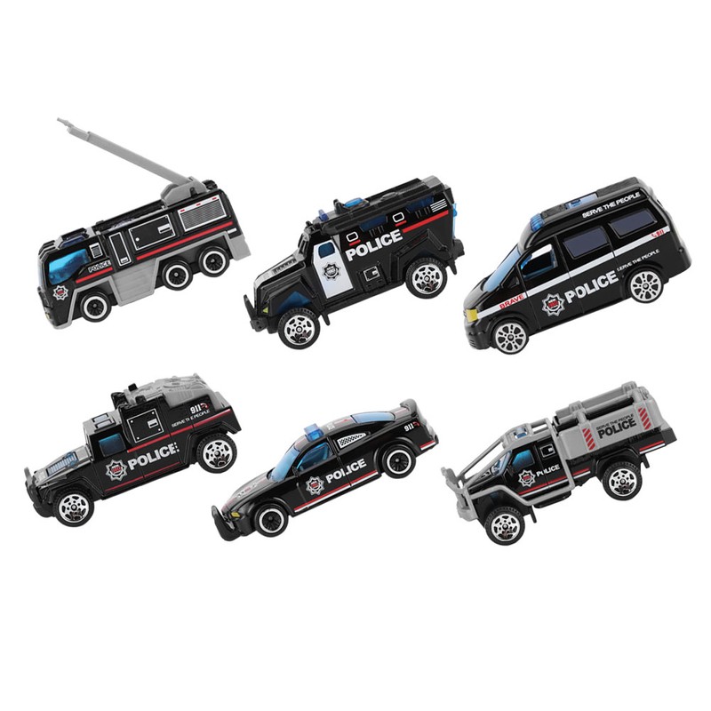 6pcs 1:64 Engineering Car Model Alloy Simulation Vehicle Car Model