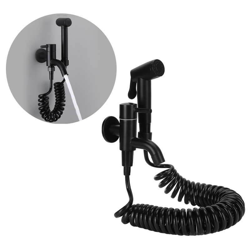 G1/2 Bidet Sprayer Handheld Black Alloy Toilet High Pressure Sprayer