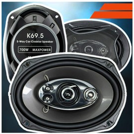 2X Audiotek 700 Watt Per Pair, 6 x 9 Inch, Full Range, 5 Way Car Speakers Sold in Pairs Speakers CEA Rated Polyester Foam Woofer Surround Material / 92 dB Sensitivity
