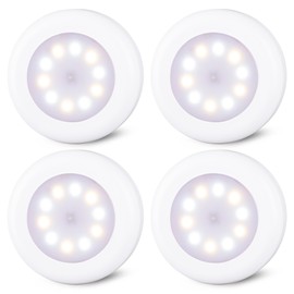 STAR-SPANGLED 4 Pack 3.1” Dimmable Push Tap Lights, Stick on LED Touch Puck Lights AA Battery Operated, 3 Color Modes Sticky Button Lamps for Classroom, Kitchen, Under Cabinet, Closet