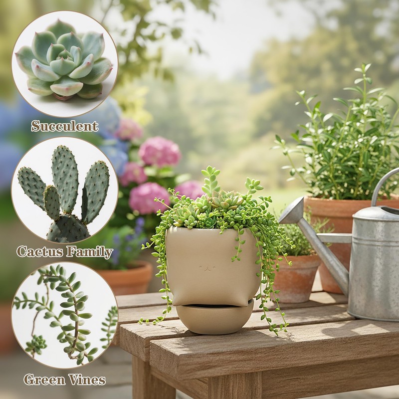 GioXtra Funny Toilet Tray Flower Pot - 1Pcs Creative Mocha