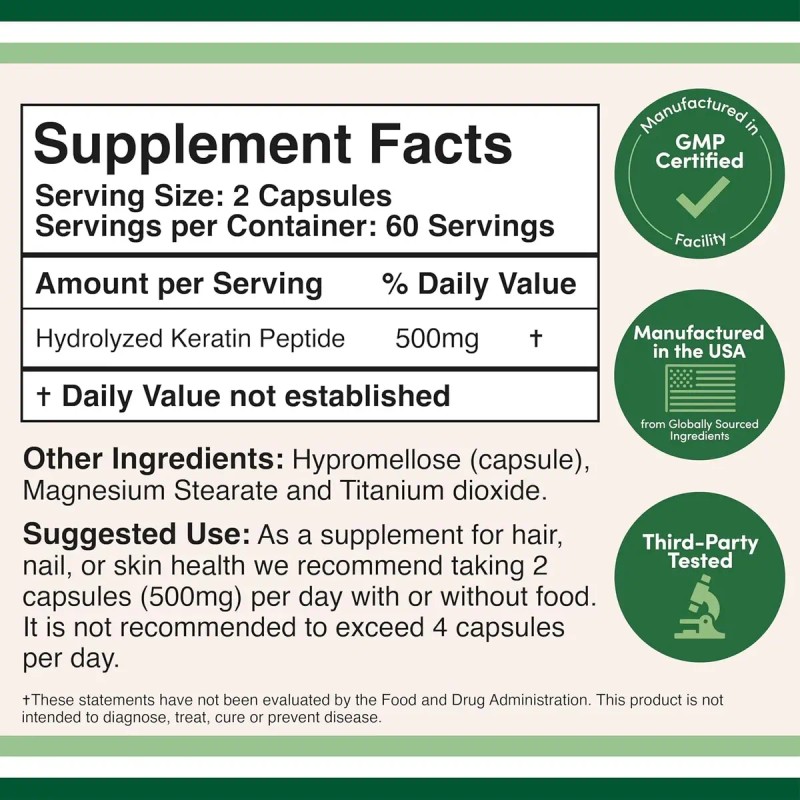Vitamina Queratina Crecimiento Cabello 500