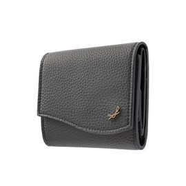 Salisty Mini Wallet, Women's Mini Wallet, Trifold, Compact, Stylish, charcoal black