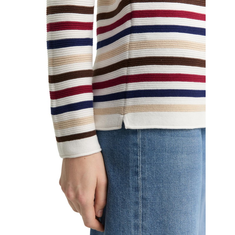 TOM TAILOR Damen 1016350 Pullover, 39111-Red Brown Ottoman, XS