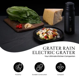 Grater Rain Cheese Grater Lower Housing, Heavy Duty Electrical Cheese Grater for Kitchen with 3 Interchangeable Blades, Dishwasher & Refrigerator Friendly Easy to Use Cheese Shredder