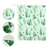 Unique Plant Leaves Pattern Shower Curtain Waterproof Mildew Proof Bathroom