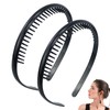 2-Piece Unisex Shark Tooth Comb Headband, Non-Slip Sports Hair Band
