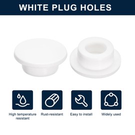 uxcell 8 Pieces White Plug Holes, Waterproof Rubber Button Plug for 25mm / 0.98" Hole