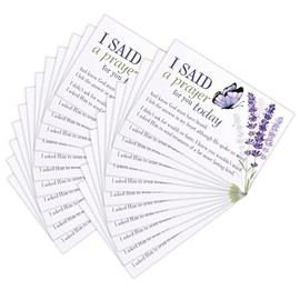 Dicksons Lavender Butterfly - I Said A Prayer, White/Purple 3 x 2 Inch Paper Itty Bitty Blessings Pocketcard, Pack of 24