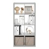 Furinno Cubicle Open Back Decorative Cube Storage Organizer, 8-Cube, Light