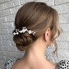 Foryysa Bridal Wedding Hair Pins for Women White Flower Headwear