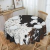 YCness Cow Print Tablecloth, Black Cowhide Printed Table Cover Western