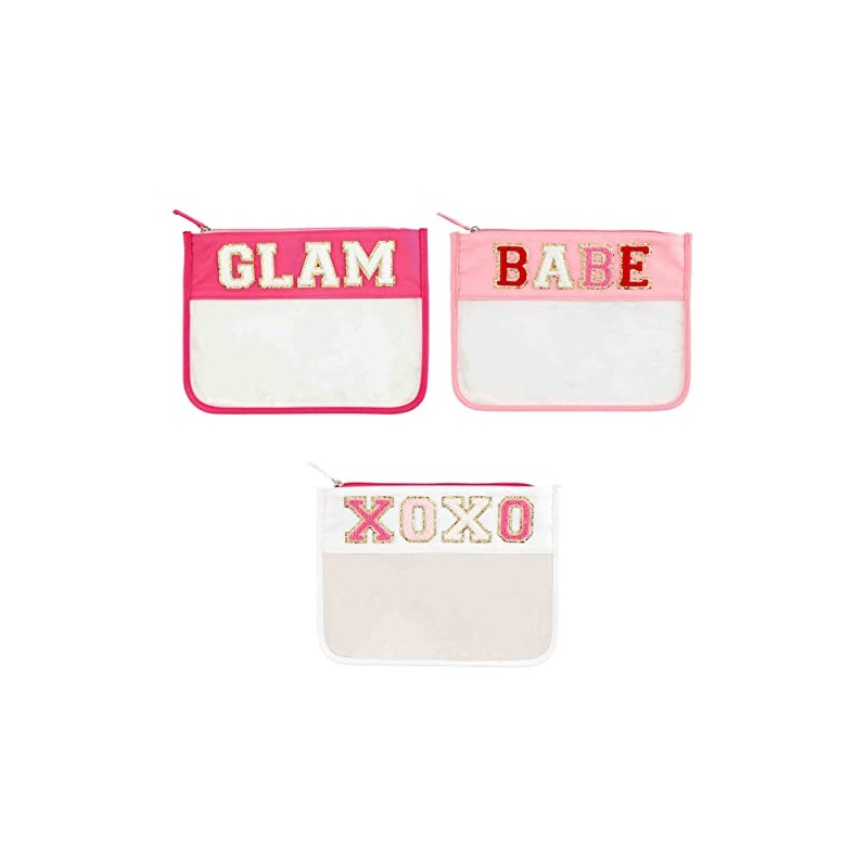 Mud Pie Women's Patch Clear Case, Babe, 8" x 11"