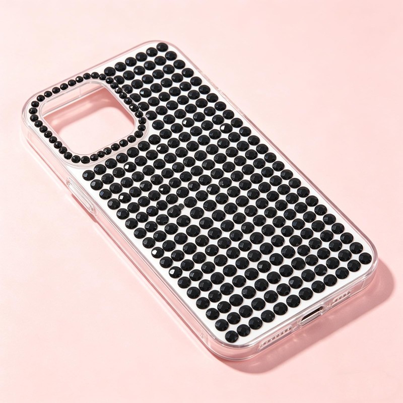 1792pcs Self Adhesive Face Gems Rhinestones Stickers Silver Black Hair