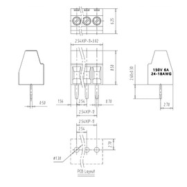 Pack of 60 PCB Screw Terminals, 2.54 mm 0.1 Inch Pitch PCB Mount Screw Terminal Block, 2P 3P 4P Terminal Terminal 6A for 26-18AWG Cable