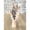 LARGE KEYRING - Cross - Black Plated. Split Ring And