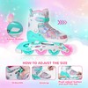 Nattork Adjustable Inline Skates for Kids - Fairy Wing Teal