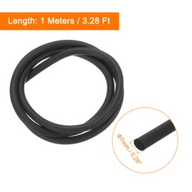uxcell Silicone Foam Seal Strip, 7mm(0.28") Dia 1 Meters(3.28 Ft) Long Sponge Rubber Weather Seal Strip Round Rubber Cord Solid for Machinery and Industries, Black