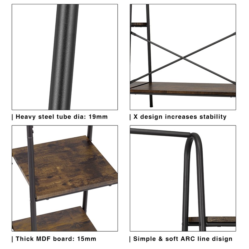 Finnhomy Rustic Clothes Rack, Clothing Rack for Hanging Clothes Heavy