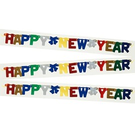 Unique Metallic New Year Jointed Banner - 4' | Multicolor | 1 Pc