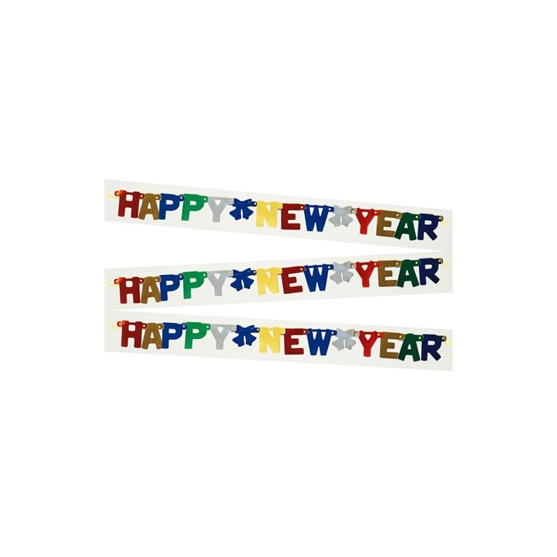 Unique Metallic New Year Jointed Banner - 4' | Multicolor