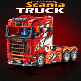 Technology Truck Building Blocks Kit, 1708 Piece Large Truck Building Blocks for Scania Tractor Truck, Truck Model Kit, MOC Truck Construction Kit, Collectible Gifts for Adults and Children (Original