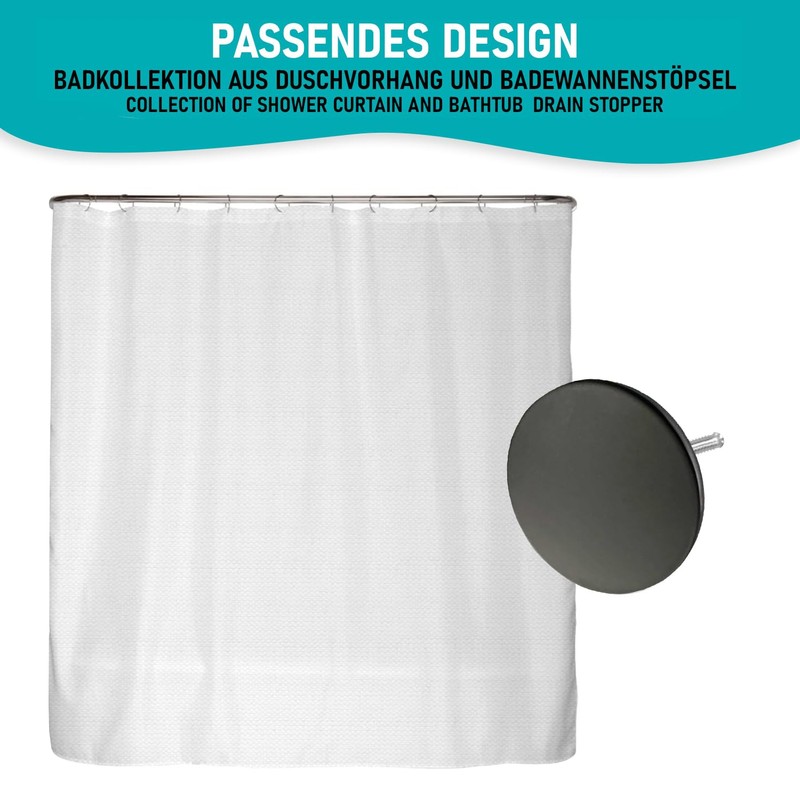 arteneur® - Universal Bath Plug Black Matt | Triple Seal