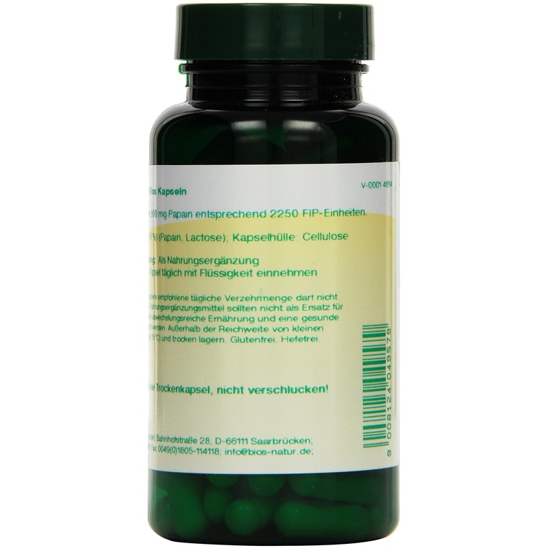 Bios Papaya Enzym, 100 Kapseln, 1er Pack (1 x 39