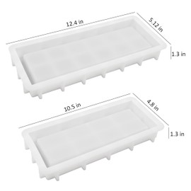 2 Pack Rectangular Tray Silicone Mold, Large Plate Resin Mold, DIY Plaster Cast Cement Concrete Rings Jewelry Storage Box Mold