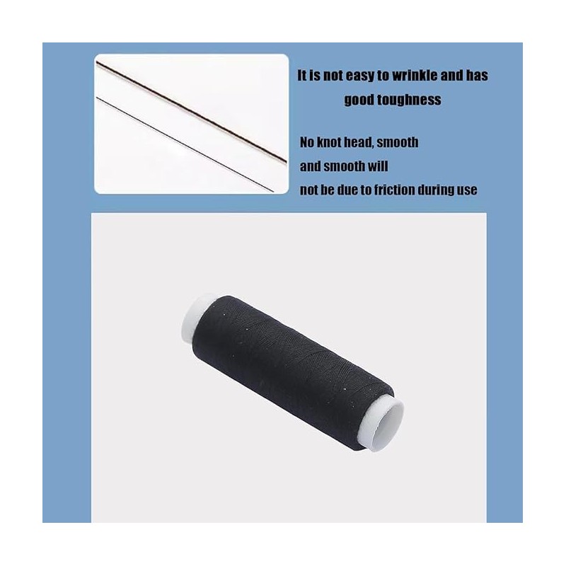2 pcs Strong Polyester Sewing Thread - Black, 100m Length,