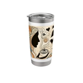 Abstract Coffee Art Lineart Coffee Stainless Steel Insulated Tumbler