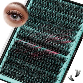 Wispy Eyelash Cluster Eyelash Extensions, 40D, 50D Cluster Eyelashes, Individual Eyelashes, DIY Eyelash Extension, Natural Cluster Eyelash Extension, Soft False Eyelashes at Home for Beginners (14 mm)