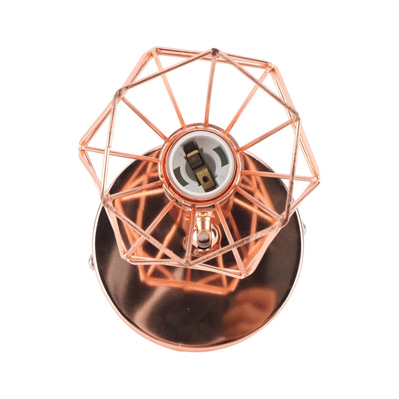 Swing Arm Wall Lamp 350 Degree Rotary Cage Shade Iron