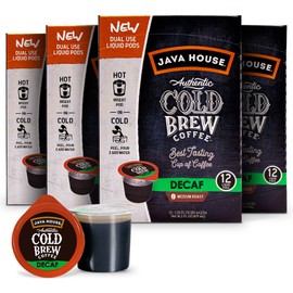 Java House Cold Brew Coffee Concentrate Single Serve Liquid Pods 1.35 Fluid Ounces Each 48 Count, Decaf, 64.8 Fl Oz, (Pack of 4)…