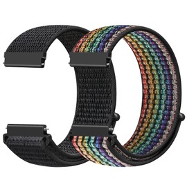 Runostrich Nylon Bracelet 18 mm 19 mm 20 mm 22 mm 24 mm Sport Loop Quick Release Watch Strap Breathable Adjustable Replacement Strap for Men and Women, 16 mm, No gemstone