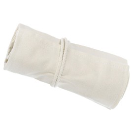 PATIKIL Handmade 48 Slots Roll Up Pencil Case, Canvas Pencil Wrap Pouch Pen Holder Organizer for Artist Drawing Coloring Sketching, White