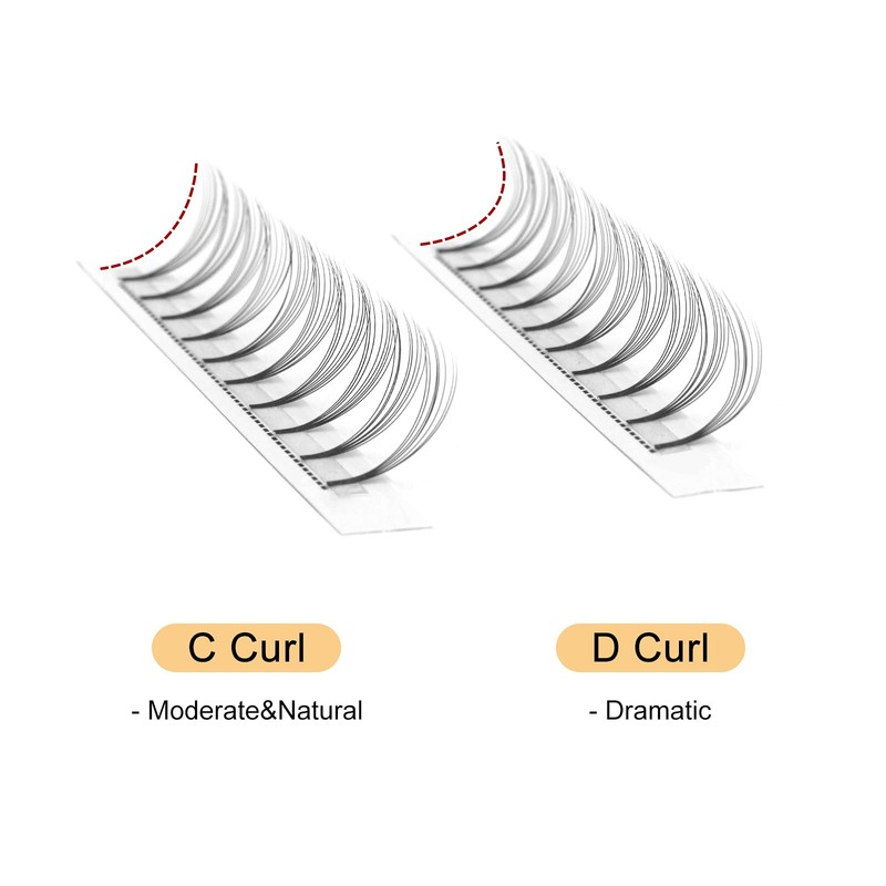 QUEWEL Premade Lash Fans, 8D Premade Fans Eyelash Extensions 0.07mm